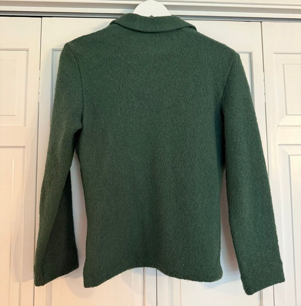J.crew vintage 100% wool green collared blazer sweater M - Picture 6 of 7